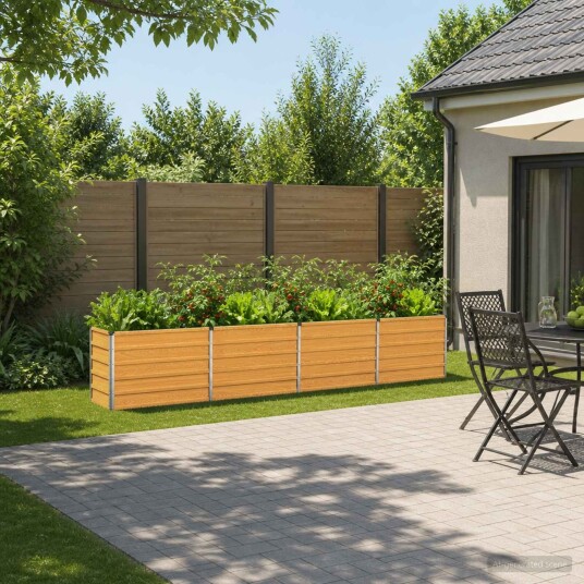 vidaXL Hevet Hagebed Naturlig 320 x 40 x 55 cm kaldvalset stål