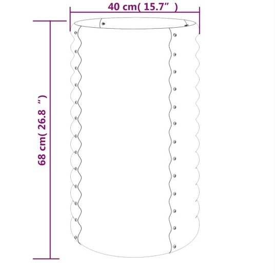 vidaXL Plantekasse pulverlakkert stål 40x40x68 cm antrasitt