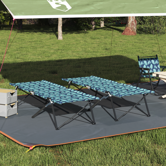 Sammenleggbar camping seng Blad 2 pcs Skog 206 x 76 x 74 cm