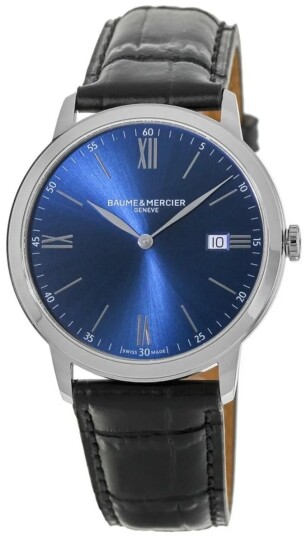 Baume & Mercier Herreklokke M0A10324 Classima Blå/Lær Ø40 mm