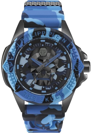 Philipp Plein Herreklokke PWAAA1021 The Skull Grønn/Gummi Ø44 mm Philipp Plein Herreklokke PWAAA1021 The Skull Grønn/Gummi Ø44 mm