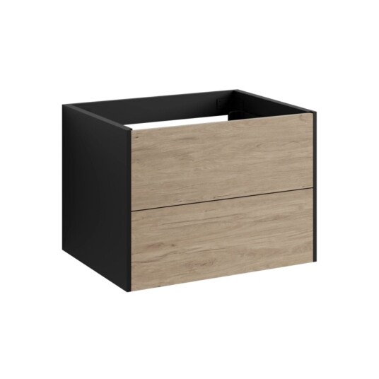 Vikingbad Fay Slett Servantskap Svart Matt/eik / 80cm Vikingbad Fay Slett Servantskap Svart Matt/eik / 80cm