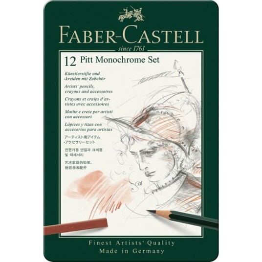 Faber-Castell PITT Monochrome 12-set