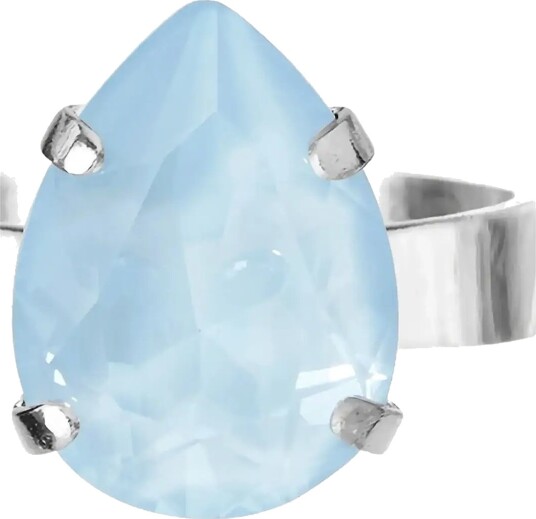 Caroline Svedbom Mini Drop Ring Rhodium   Blue   ONE SIZE