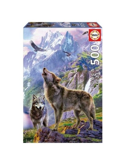 Educa Puzzle 500 Wolves In The Rocks