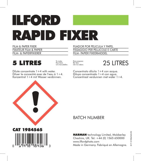 Ilford Rapid Fixer 1 Liter 1 liter fix for sort/hvit papir og film Ilford Rapid Fixer 1 Liter 1 liter fix for sort/hvit papir og film