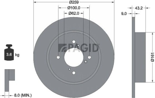 PAGID 55314NC Bremseskive