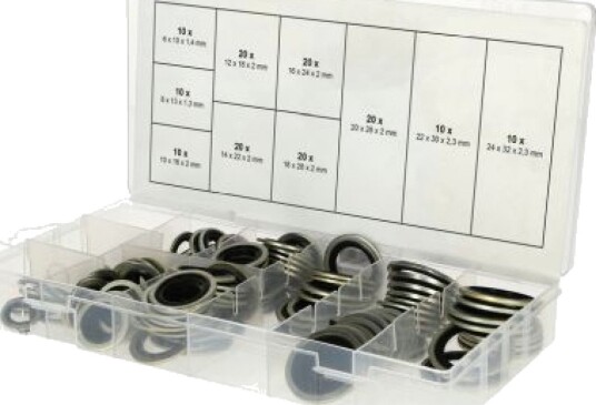 Ks Tools Sortiment av Kompositt Tetningsringer Ø 6-24 mm 150 Stk - Elektroverktøy Tilbehør