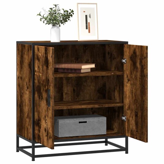 Skjenk røkt eik 68x35x76 cm konstruert tre og metall 8721102840258