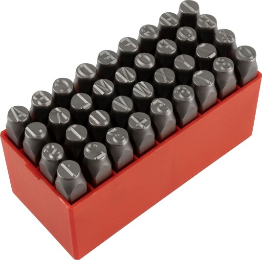 PELA 549862 Bokstav- og sifferstanser 9 mm, 36-pakk, Verksted & bil
