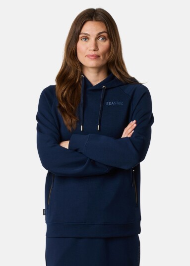 Seaside Lounge Relax Hood W Dk. Navy 46 Hoodies