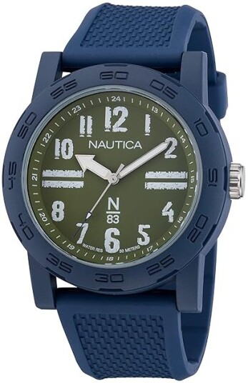 Nautica Herreklokke NAPATS305 N83 Grønn/Gummi Ø44 mm
