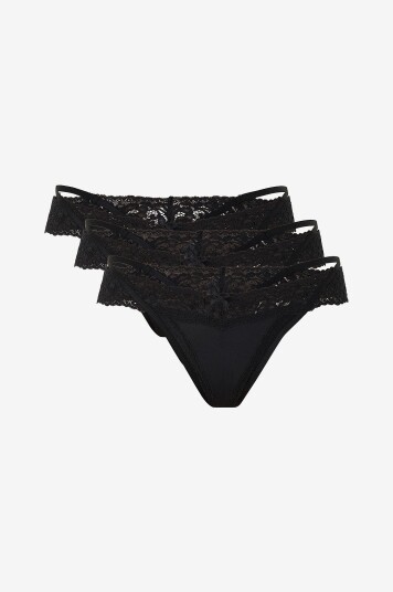 Hunkemöller   Stringtruse Elliena Ulv String 3 pakning   Svart