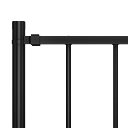vidaXL Gjerdepanel med stolper pulverlakkert stål 1,7x1 m svart vidaXL Gjerdepanel med stolper pulverlakkert stål 1,7x1 m svart