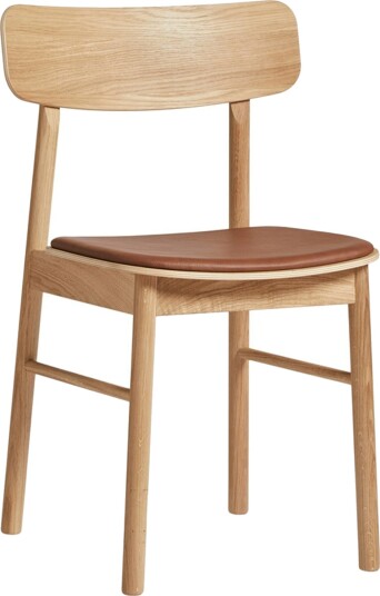 Woud Soma Spisebordsstol m. konjakkskinnsete, Oljet eik, sett med 2 stk. Unoliving Woud Soma Spisebordsstol m. konjakkskinnsete, Oljet eik, sett med 2 stk. Unoliving