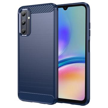 Samsung Galaxy A05s Børstet TPU Deksel Karbonfiber Blå