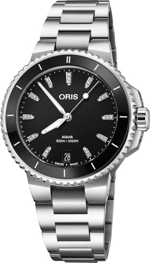 Oris Dameklokke 01 733 7792 4194 07 8 19 05P Aquis Sort/Stål Ø36.5 Oris Dameklokke 01 733 7792 4194 07 8 19 05P Aquis Sort/Stål Ø36.5
