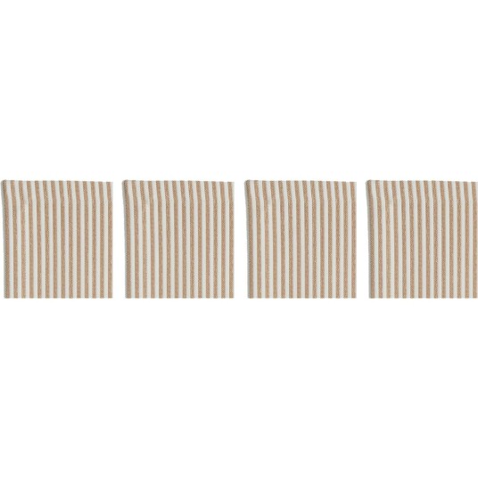 Diyti Narrow Stripe Glassunderlag 10x10 cm 4 pk Beige