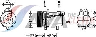 AC-kompressor AVA COOLING SYSTEMS SZAK092 AC-kompressor AVA COOLING SYSTEMS SZAK092