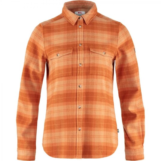 Fjellreven  ÖVik Heavy Flannel Shirt W Dame, 241-242 Peach Sand-Desert Brown, XS