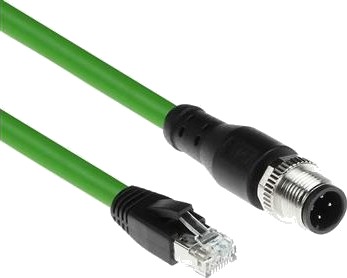Act Industrial Sensorkabel 1,5 M M12d 8 Pins Hann Rettvinklet Til Rj45 Hann Superflex Xtreme Tpe Skjermet Sc4406