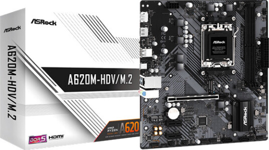 ASRock A620M-HDV/M.2 - AMD A620 - AMD AM5 socket - DDR5 RAM - Micro-ATX ASRock A620M-HDV/M.2 - AMD A620 - AMD AM5 socket - DDR5 RAM - Micro-ATX