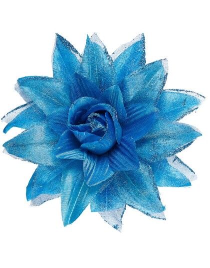 Hårklype med Elegant Blå Blomst og Glitter Hårklype med Elegant Blå Blomst og Glitter