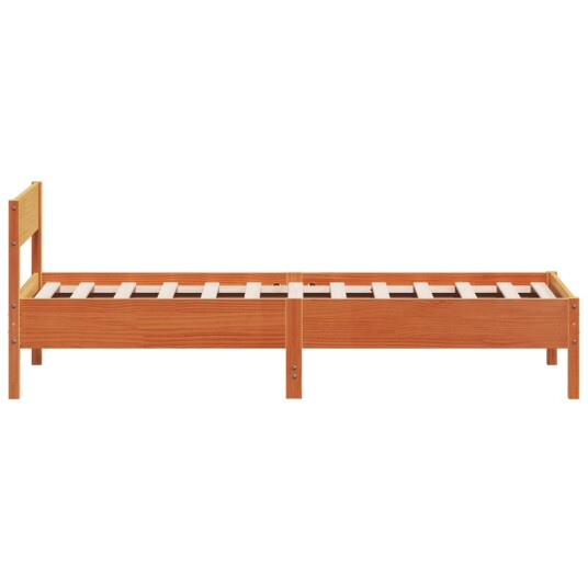 Sengeramme med hodegavl voksbrun 100x200 cm heltre furu 8721012429109
