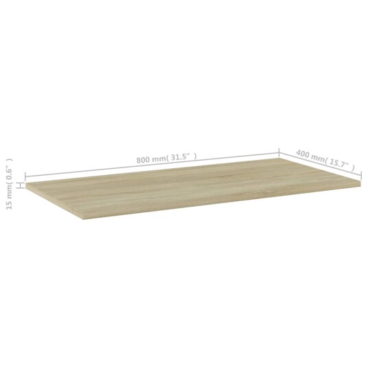 Hylleplater 4 stk sonoma eik 80x40x1,5 cm sponplate