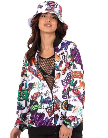 Graffiti Hip Hop 90 Talls Jakke Unisex Medium