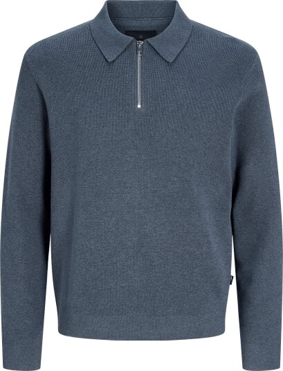 Jack & Jones Jprblamilano Stitch Knit Zip Polo Sn Blue XL