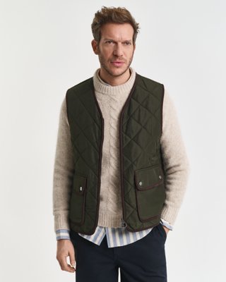 Vattert fleecevest DARK MOSS GREEN XL