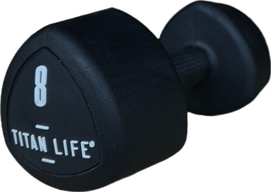 Titan LIFE PRO Dumbbell Aerobic Gummi, Selges Enkeltvis, Manualer Vekt 8 kg