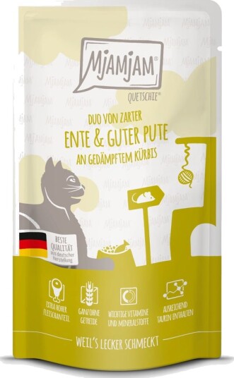 Mjamjam Våtfôr Sparepakke Quetschie And & Kalkun 24 X 125 G