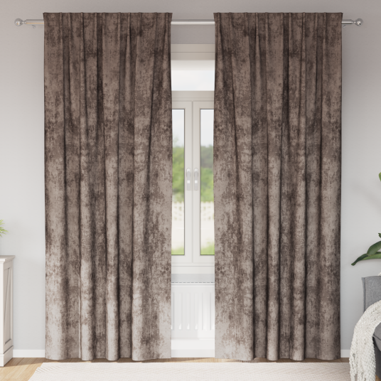  Gardin med gardiner 2 pcs Cappuccino 225 x 140 cm Fløyel
