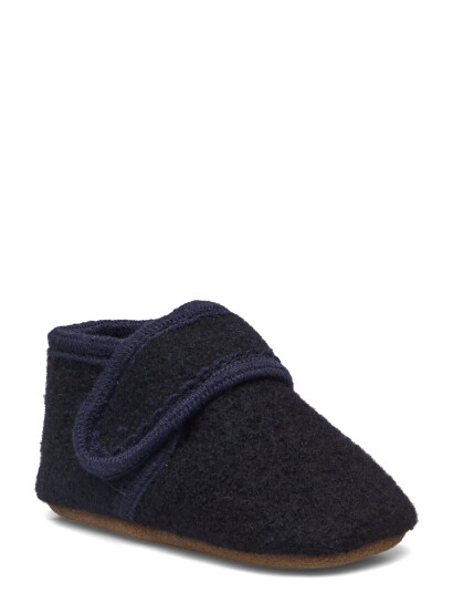 Melton Classic Wool Slippers - Navy - 20/21