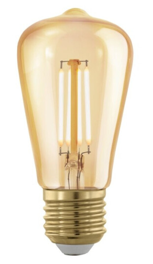 Eglo Led-Filamentlyspære Form: St48 E27 4 W Ekvivalent 28 Varmt Hvitt Lys 1700 K Ravgul Eglo Led-Filamentlyspære Form: St48 E27 4 W Ekvivalent 28 Varmt Hvitt Lys 1700 K Ravgul