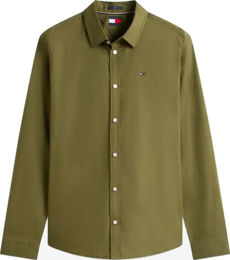 Tommy Jeans Tjm Slim Original Stretch Shirt DARK GREENERY XS