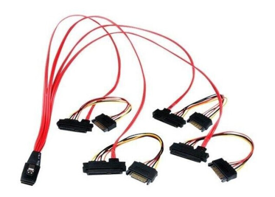 StarTech.com 50cm Serial Attached SCSI Mini SAS Cable SFF8087 to 4x SFF8482 - SAS internal cable - 50 cm