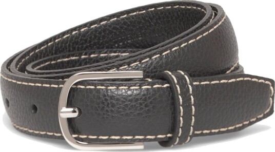 TOTEME Slim Grained Leather Belt Black 90 TOTEME Slim Grained Leather Belt Black 90