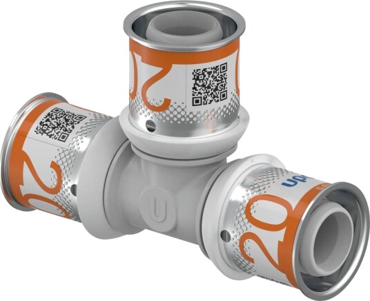 Uponor S-Press T-rør 20mm PPSU Kompositt for Byggematerialer