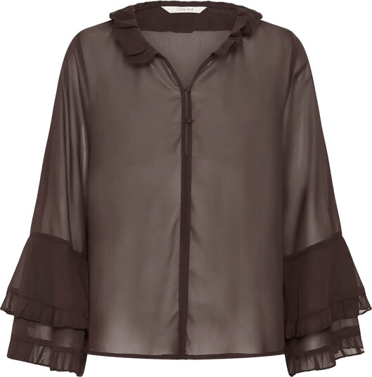 Cream Crflouncy Blouse Brown 34 Cream Crflouncy Blouse Brown 34