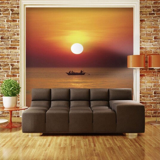 Fototapet Solnedgang Med Fiskebåt 300x231 - Artgeist sp. z o. o.