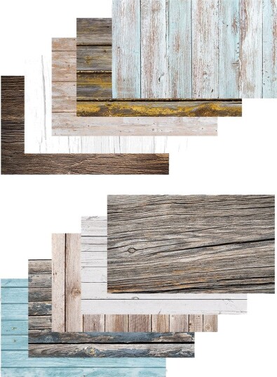 Caruba Backdrops Wood 10pk 5 dobbelisidige bakgrunner. 57x87 cm