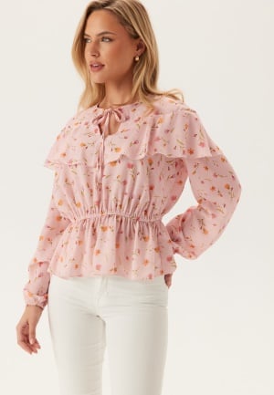BUBBLEROOM Flounce Blouse Pink/Floral XS
