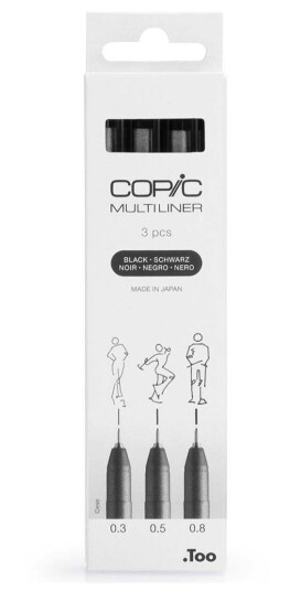 Copic Multiliner Classic 3-sett Black Medium Copic Multiliner Classic 3-sett Black Medium