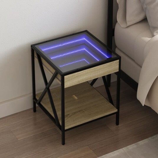  Salongbord med Infinity LED sonoma eik 40x40x49 cm 3284097