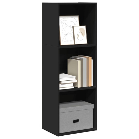 Bokhylle svart 40x30x114 cm konstruert tre