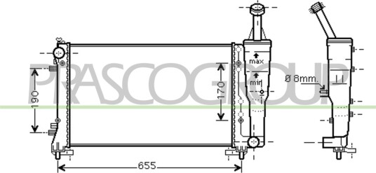 PRASCO FT350R005 Radiator motorkjøling