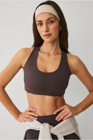 Ellos STUDIO   Sports BH Bra Tank Top Back Core   Brun